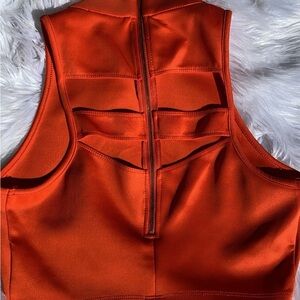 Chic Orange Sleeveless Top